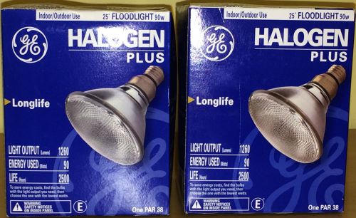 GE Halogen Floodlight, LONGLIFE PAR38,90W 90PAR/H/1500/FL25