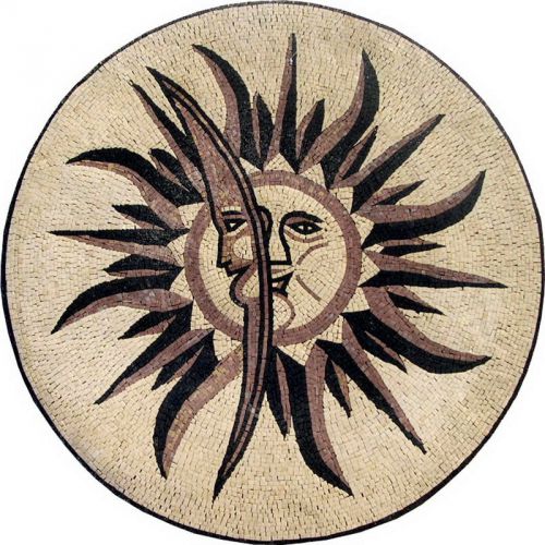The moon and sun medallion mosaic for sale