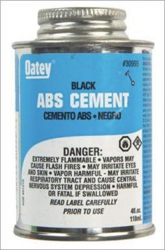 New oatey 30999 abs medium cement, black, 4-ounce for sale