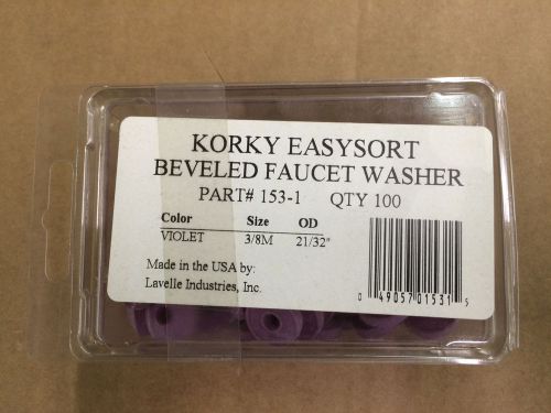 Korky Easysort Beveled Faucet Washer #153-1*100pack 3/8M - New In Package