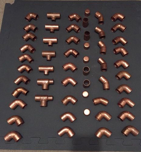 Lot of (54pc) nibco 3/4&#034; copper fittings new for sale