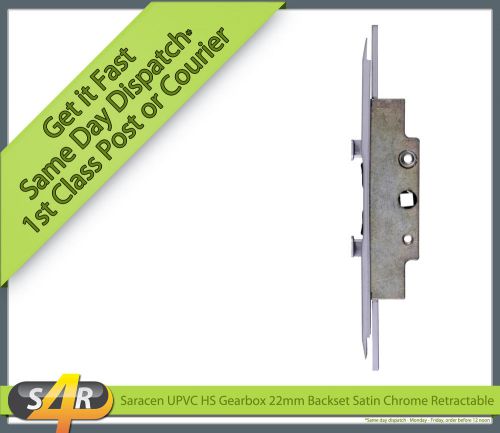 Saracen HS UPVC Window Lock Gearbox 22mm Backset Satin Chrome Retractable (G413)