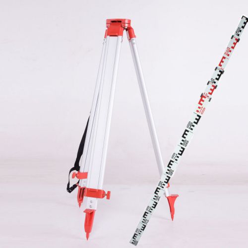 1.63m aluminum tripod + 5m staff for auto levels transits construction lasers for sale