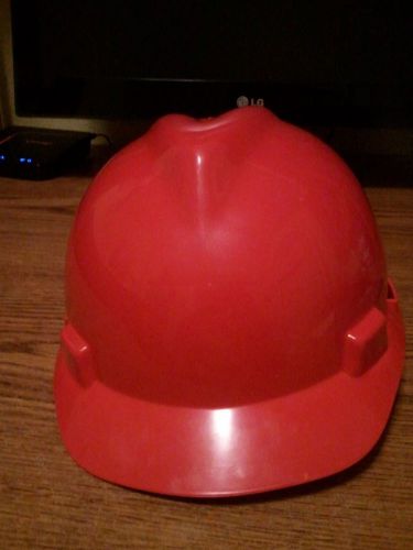 Msa v-gard red medium hard hat with staz-on suspension, msa 463947 for sale