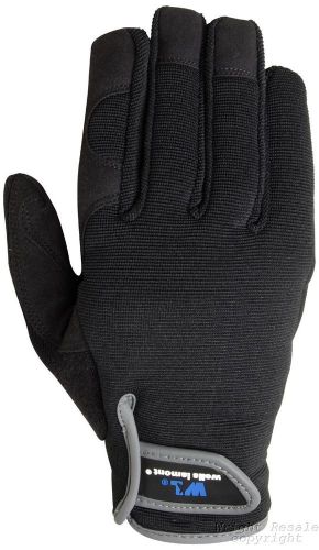 Wells Lamont 7700L Synthetic Suede Leather Glove, Velcro Closure, Black, Large