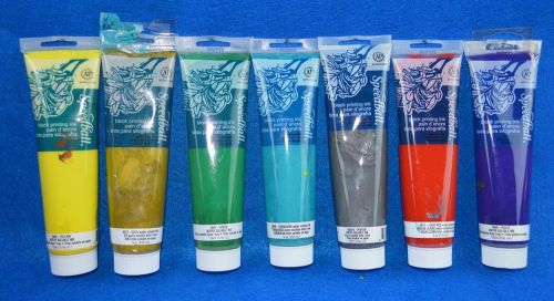 Lot of 7 Speedball Block Printing Ink 5 oz MULTIPLE COLORS Brand New