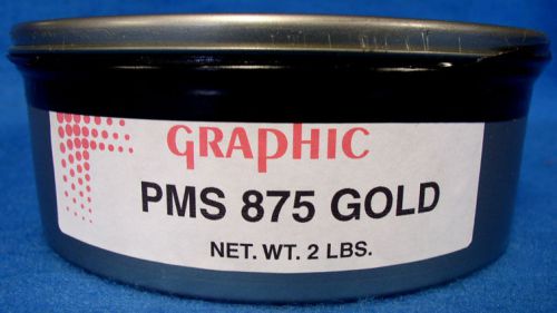 PMS 875 METALLIC GOLD PREMIUM OFFSET INK NEW VACUUM PACKED CAN 2 LBS.