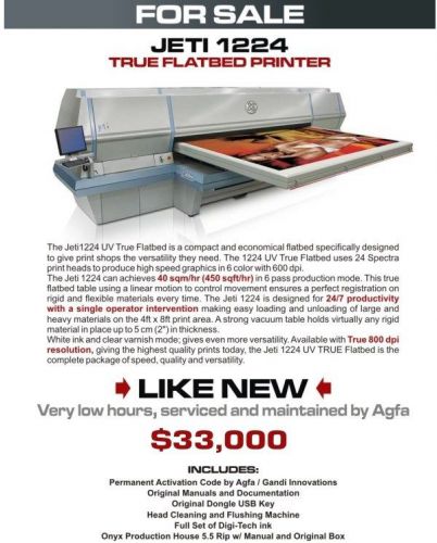 Flatbed printer jeti 1224 for sale