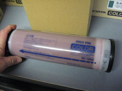 Box Of 2 Genuine Riso OEM Ink Cartridge Tubes, Marine Red S-3980 S3980