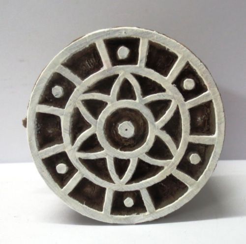 INDIAN WOODEN HAND CARVED TEXTILE PRINTING ON FABRIC STAMP CERAMIC POTTERY TOOL