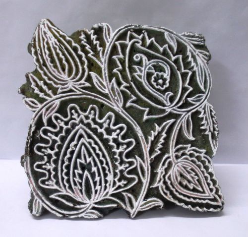VINTAGE WOODEN CARVED TEXTILE PRINTING ON FABRIC BLOCK STAMP HOME DECOR HOT 73
