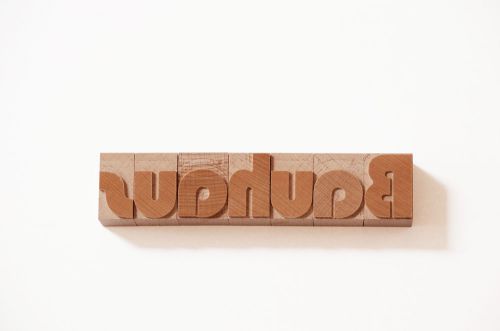 Letterpress Bauhaus lowercase wood type 8 line - 60 pieces