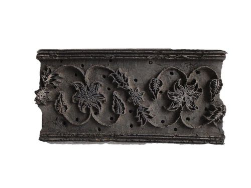 Indian hand carved wooden textile stamp print block used for printing fabrics 36 for sale