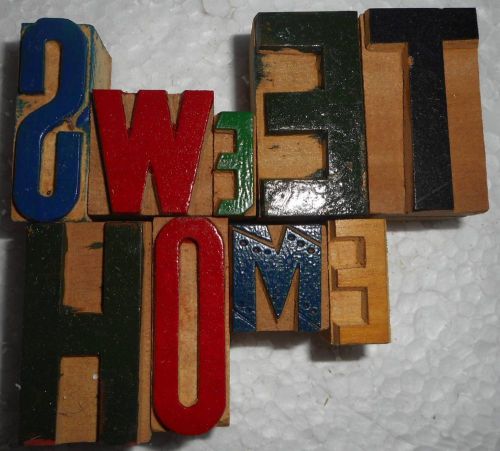 &#039;Sweet Home&#039; Letterpress Wood Type Used Hand Crafted Made In India B1011
