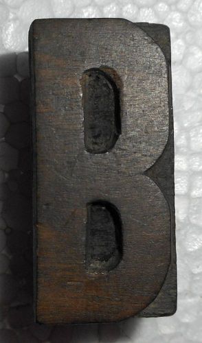 Letterpress letter &#034;b&#034; wood type printers block typography b1053 for sale