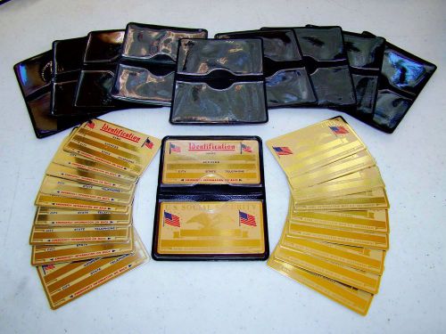 30 PC LOT - 10 VINTAGE METAL US SOCIAL SECURITY SS CARDS 10 ID CARDS 10 WALLETS