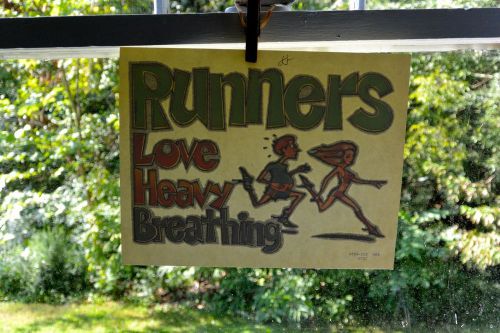 NOS Rare HTF Vintage “Runners Love Heavy Breathing&#034; Iron-on T-Shirt Transfer
