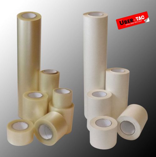 Uber-Tac Clear / Paper Roll Of Application Transfer Tape Many Sizes App Tape