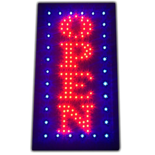 Classic animated OPEN store shop LED sign VERTICAL bar pub cafe neon Display