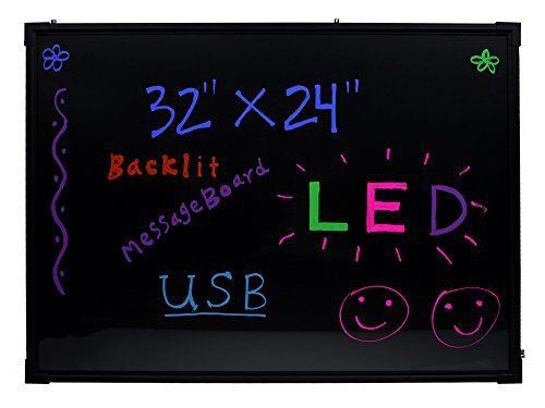 Flashing illuminated erasable neon led message writing board menu sign 32&#034;x24&#034; for sale