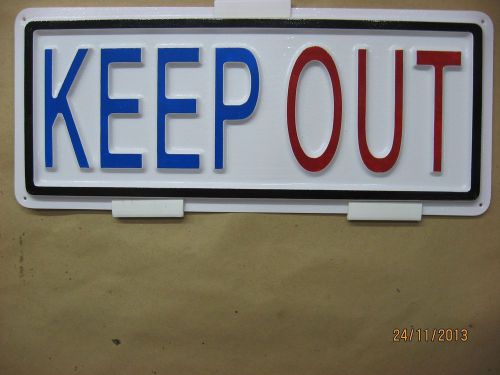 KEEP OUT 3D Embossed Plastic Sign 5x13 Posted Stay Away Leave Here No Entery