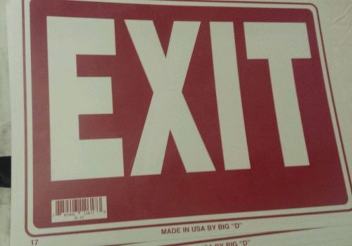 Huge Lot exit sign 12&#034;x9&#034; new flexible plastic red white 37 signs made in Usa