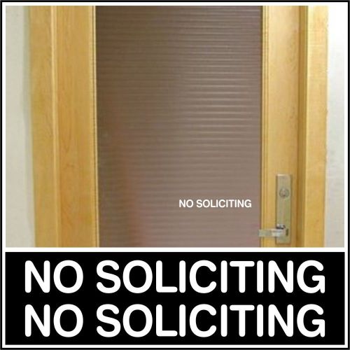 Office Shop Decal NO SOLICITING for business entrance glass door sign WHITE S