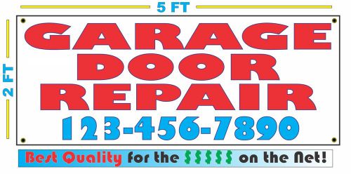 GARAGE DOOR REPAIR w/ Phone Banner Sign Custom Phone # Number NEW LARGER SIZE
