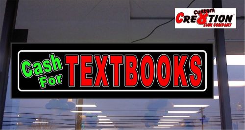 LED Light Box Sign Cash For TextBooks - 46&#034;x12&#034; Neon/Banner Altern - window sign
