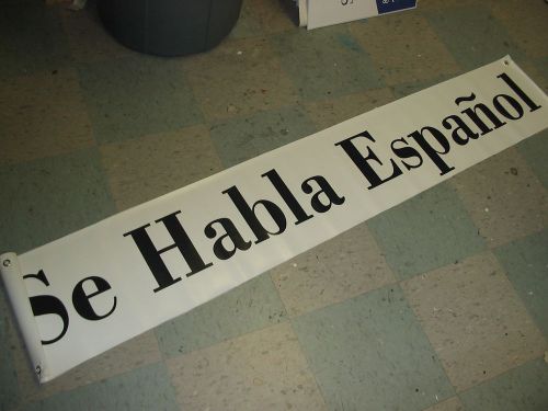 SE HABLA ESPANOL Banner Sign XXL Flag Restaurant Pizza Subs Chinese Food Store