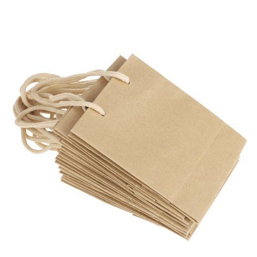 10pcs Paper Gift Jewelry Party Bag Food Carrier Bags - Brown Xmas Gift