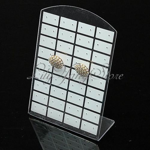 White Holder 36 Pair Earrings Display Rack Stand Organizer Backing Jewelry Tool