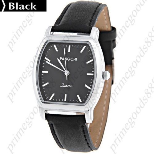 Men&#039;s Quartz Wrist Watch PU Leather Band Free Shipping Black