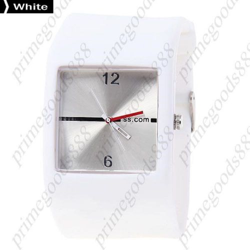 Jelly rubber band quartz analog wrist lady ladies wristwatch women&#039;s white for sale