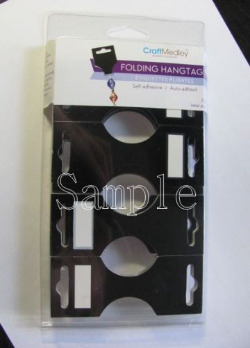 50pc Jewelry Display Self-Adhesive Black Folding Hang Tags