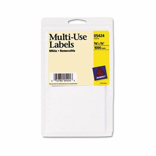 Avery Self-Adhesive Removable Multi-Use Labels, White, 1000 per Pack (AVE05424)