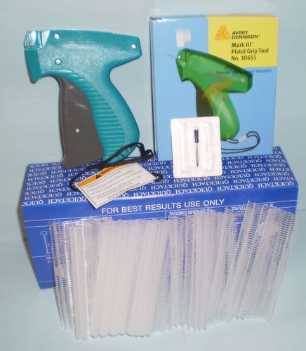Avery dennison standard clothing tagging gun + 5000 1&#034; clear barbs 10651 for sale