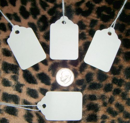 ****25**** xtra small tiny scalloped edge white Tags with String,Price/Gift