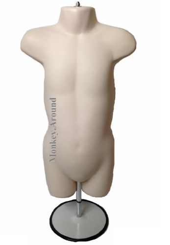 Flesh CHILD Mannequin Torso Body Dress Form Manikin Display Hanging + Stand New