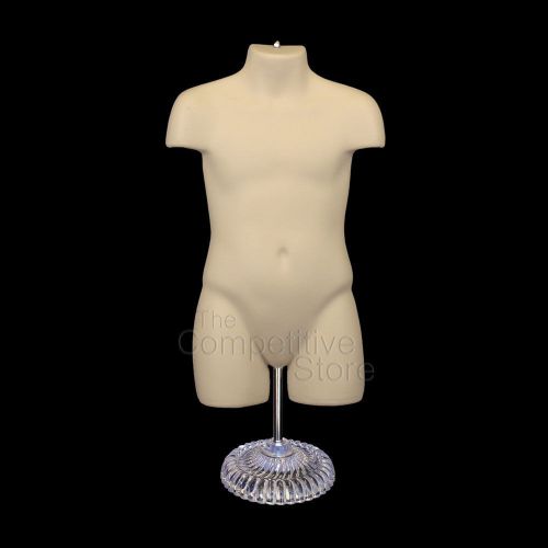 Flesh Child Mannequin Body Form With Economic Plastic Base For 5T To Size 7