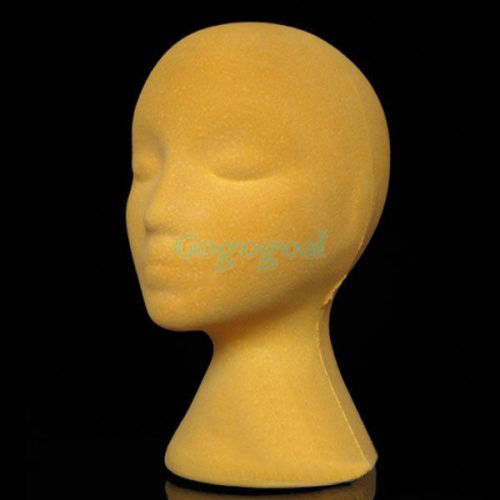 Femal polystyrene display head mannequin manikin stand model wig glasses hat diy for sale