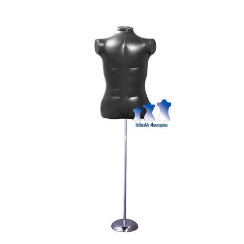 Inflatable Male Torso, Extra Large, Black and MS1 Stand