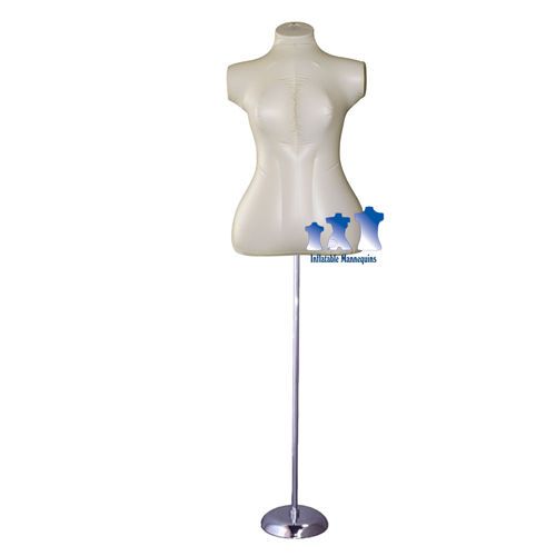 Inflatable Female Torso, Plus Size, with MS1 Stand, Ivory
