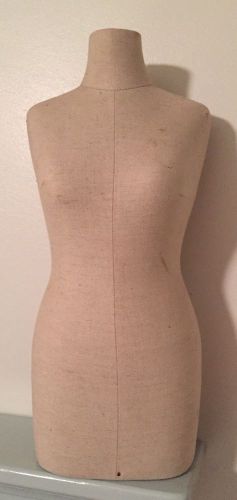 Small Torso Dress Form Display Model Fabric Covered No Stand 16-1/2&#034;