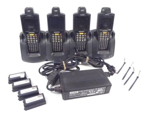 LOT OF 4 Symbol Motorola MC3000 Barcode Scanner w/ CRD3000-4000E Battery Charger