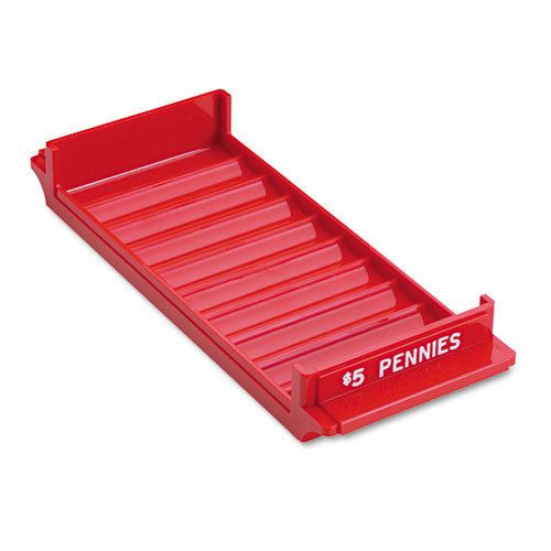 MMF Porta-Count System Rolled Coin Plastic Storage Tray, Red, EA - MMF212080107