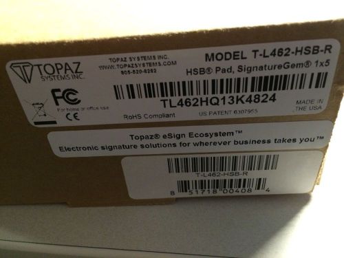 Topaz T-L462 SignatureGem LCD 1x5 Elec Signature Pad Black USB
