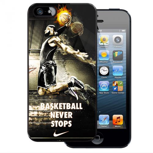Never Stops Basketball Art Logo iPhone 4 4S 5 5S 5C 6 6Plus Samsung S4 S5 Case