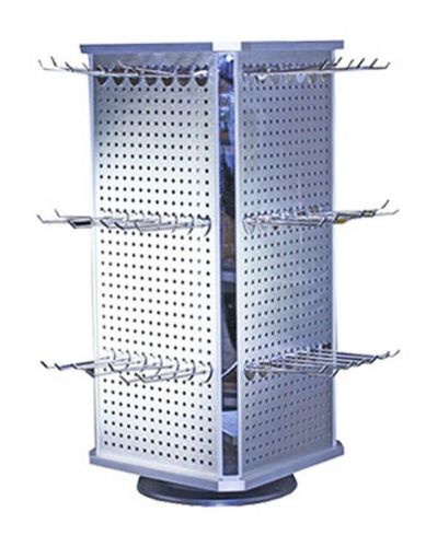 Aluminum Display Rack Spinner Accessory Jewlery Countertop Rack with 56 Hangers