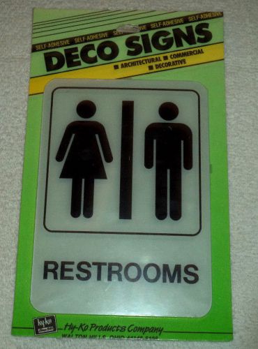 Hy-Ko DECO RESTROOM SIGN FREE SHIPPING